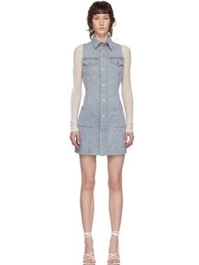 Helmut Lang Denim Femme Dress Light Wash Mini S